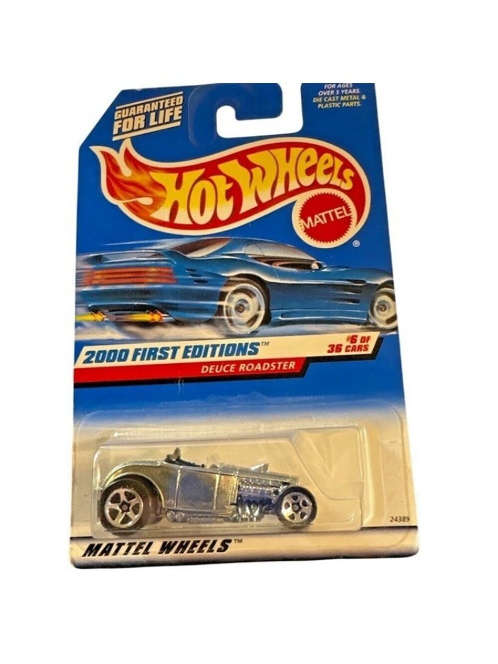 Vintage Die Cast Hot Wheels 2000 First Editions Deuce Roadster 066 Silver Car
